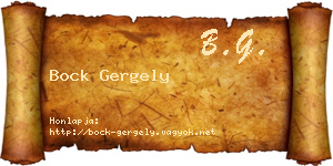 Bock Gergely névjegykártya